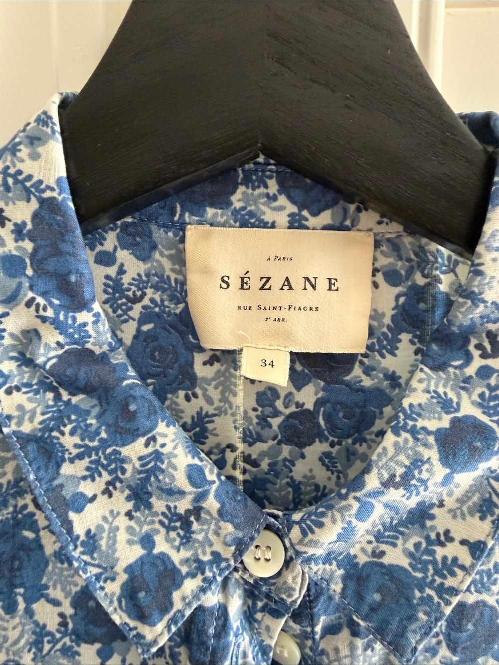 Sezane Pierro shirt - peonies blue - Picture 2 of 3